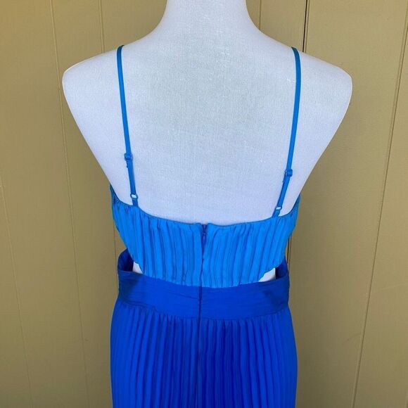 Express women 10 cut out spaghetti strap pleated maxi dress blue - Picture 6 of 11